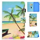 For Samsung Galaxy Tab A7 Lite 8.7 inch (2021) SM-T220 / T225 Colored Drawing Stitching Horizontal Flip Leather Case, with Holder & Card Slots(Sandbeach) - 1