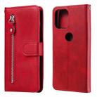 For Motorola Moto G100 / Edge S Fashion Calf Texture Zipper Horizontal Flip Leather Case with Stand & Card Slots & Wallet(Red) - 1