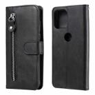 For Motorola Moto G100 / Edge S Fashion Calf Texture Zipper Horizontal Flip Leather Case with Stand & Card Slots & Wallet(Black) - 1