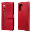 For OPPO A94 4G / F19 Pro / Reno5 F Fashion Calf Texture Zipper Horizontal Flip Leather Case with Stand & Card Slots & Wallet(Red) - 1