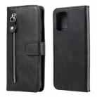 For Xiaomi Redmi Note 10 4G / Note 10S Fashion Calf Texture Zipper Horizontal Flip Leather Case with Stand & Card Slots & Wallet(Black) - 1