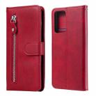 For Xiaomi Redmi Note 10 Pro / 10 Pro Max Fashion Calf Texture Zipper Horizontal Flip Leather Case with Stand & Card Slots & Wallet(Red) - 1