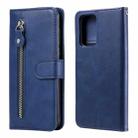For Xiaomi Redmi Note 10 Pro / 10 Pro Max Fashion Calf Texture Zipper Horizontal Flip Leather Case with Stand & Card Slots & Wallet(Blue) - 1