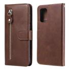 For Samsung Galaxy A32 4G Fashion Calf Texture Zipper Horizontal Flip Leather Case with Stand & Card Slots & Wallet(Brown) - 1