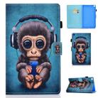 For Samsung Galaxy Tab A7 Lite 8.7 inch (2021) SM-T220 / T225 Colored Drawing Stitching Horizontal Flip Leather Case with Holder & Card Slots(Headphone Monkey) - 1