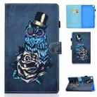 For Samsung Galaxy Tab A7 Lite 8.7 inch (2021) SM-T220 / T225 Colored Drawing Stitching Horizontal Flip Leather Case with Holder & Card Slots(Owl) - 1