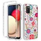 For Samsung Galaxy A02s 2 in 1 High Transparent Painted Shockproof PC + TPU Protective Case(Small Floral) - 1