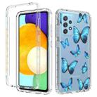 For Samsung Galaxy A52 5G / 4G 2 in 1 High Transparent Painted Shockproof PC + TPU Protective Case(Blue Butterfly) - 1