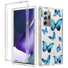 For Samsung Galaxy Note20 Ultra 2 in 1 High Transparent Painted Shockproof PC + TPU Protective Case(Blue Butterfly) - 1