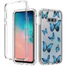 For Samsung Galaxy S10e 2 in 1 High Transparent Painted Shockproof PC + TPU Protective Case(Blue Butterfly) - 1