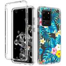 For Samsung Galaxy S20 Ultra 2 in 1 High Transparent Painted Shockproof PC + TPU Protective Case(Banana Leaf) - 1