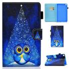 For Samsung Galaxy Tab A7 Lite 8.7 inch (2021) SM-T220 / T225 Colored Drawing Stitching Horizontal Flip Leather Case with Holder & Card Slots(Night Sky Owl) - 1