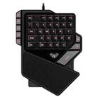 AULA K2 38 Keys 7 Colors Breathing Light One-hand Wired Gaming Keyboard(Black) - 1