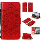 For Motorola Moto G Power (2021) Mandala Embossing Pattern Horizontal Flip PU Leather Case with Holder & Card Slots & Wallet & Lanyard(Red) - 1