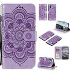 For Nokia 1.4 Mandala Embossing Pattern Horizontal Flip PU Leather Case with Holder & Card Slots & Wallet & Lanyard(Purple) - 1
