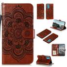 For OPPO Reno5 5G / Find X3 Lite Mandala Embossing Pattern Horizontal Flip PU Leather Case with Holder & Card Slots & Wallet & Lanyard(Brown) - 1