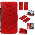 For OPPO Find X3 / Find X3 Pro Mandala Embossing Pattern Horizontal Flip PU Leather Case with Holder & Card Slots & Wallet & Lanyard(Red) - 1