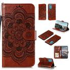 For OPPO Reno5 Pro 5G Mandala Embossing Pattern Horizontal Flip PU Leather Case with Holder & Card Slots & Wallet & Lanyard(Brown) - 1