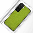 For Samsung Galaxy S21 FE Shockproof Cloth Texture PC + TPU Protective Case(Green) - 1