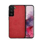 For Samsung Galaxy S21 FE Shockproof Cloth Texture PC + TPU Protective Case(Red) - 1
