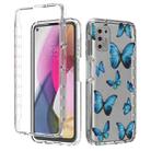 For Motorola Moto G Stylus (2021) 2 in 1 High Transparent Painted Shockproof PC + TPU Protective Case(Blue Butterfly) - 1