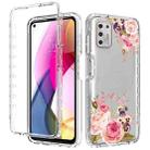 For Motorola Moto G Stylus (2021) 2 in 1 High Transparent Painted Shockproof PC + TPU Protective Case(Peony) - 1