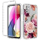 For Motorola Moto G Stylus (2021) 2 in 1 High Transparent Painted Shockproof PC + TPU Protective Case(Big Peony) - 1