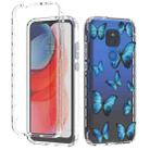 For Motorola Moto G Play (2021) 2 in 1 High Transparent Painted Shockproof PC + TPU Protective Case(Blue Butterfly) - 1