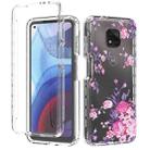 For Motorola Moto G Power (2021) 2 in 1 High Transparent Painted Shockproof PC + TPU Protective Case(Rose) - 1