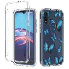 For Motorola Moto E (2020) 2 in 1 High Transparent Painted Shockproof PC + TPU Protective Case(Blue Butterfly) - 1