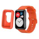 For Huawei Watch Fit Protective Silicone Case + Silicone Watch Band Kit(Orange) - 1