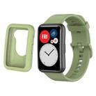 For Huawei Watch Fit Protective Silicone Case + Silicone Watch Band Kit(Light Green) - 1