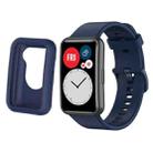 For Huawei Watch Fit Protective Silicone Case + Silicone Watch Band Kit(Dark Blue) - 1