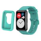 For Huawei Watch Fit Protective Silicone Case + Silicone Watch Band Kit(Teal) - 1