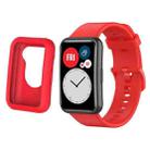 For Huawei Watch Fit Protective Silicone Case + Silicone Watch Band Kit(Red) - 1