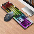 AULA T200 Round Keycap USB Cool Lighting Effect Wired Mechanical Gaming Keyboard Mouse Set, Ordinary Version(Black) - 1