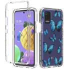 For LG K52 2 in 1 High Transparent Painted Shockproof PC + TPU Protective Case(Blue Butterfly) - 1