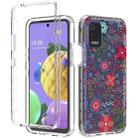 For LG K52 2 in 1 High Transparent Painted Shockproof PC + TPU Protective Case(Small Floral) - 1