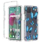 For LG K92 5G 2 in 1 High Transparent Painted Shockproof PC + TPU Protective Case(Blue Butterfly) - 1