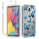 For LG Stylo 5 2 in 1 High Transparent Painted Shockproof PC + TPU Protective Case(Blue Butterfly) - 1