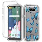 For LG K31 2 in 1 High Transparent Painted Shockproof PC + TPU Protective Case(Blue Butterfly) - 1