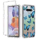 For LG Stylo 6 2 in 1 High Transparent Painted Shockproof PC + TPU Protective Case(Blue Butterfly) - 1