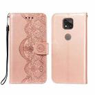 For Motorola Moto G Power (2021) Flower Vine Embossing Pattern Horizontal Flip Leather Case with Card Slot & Holder & Wallet & Lanyard(Rose Gold) - 1