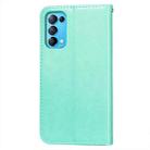 For OPPO Find X3 Lite / Reno5 5G Flower Vine Embossing Pattern Horizontal Flip Leather Case with Card Slot & Holder & Wallet & Lanyard(Green) - 3