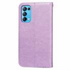 For OPPO Find X3 Lite / Reno5 5G Flower Vine Embossing Pattern Horizontal Flip Leather Case with Card Slot & Holder & Wallet & Lanyard(Purple) - 3