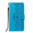 For OPPO Find X3 Lite / Reno5 5G Flower Vine Embossing Pattern Horizontal Flip Leather Case with Card Slot & Holder & Wallet & Lanyard(Blue) - 2