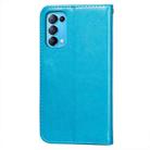 For OPPO Find X3 Lite / Reno5 5G Flower Vine Embossing Pattern Horizontal Flip Leather Case with Card Slot & Holder & Wallet & Lanyard(Blue) - 3