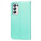 For OPPO Find X3 Neo / Reno5 Pro Plus 5G Flower Vine Embossing Pattern Horizontal Flip Leather Case with Card Slot & Holder & Wallet & Lanyard(Green) - 3