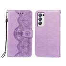 For OPPO Find X3 Neo / Reno5 Pro Plus 5G Flower Vine Embossing Pattern Horizontal Flip Leather Case with Card Slot & Holder & Wallet & Lanyard(Purple) - 1