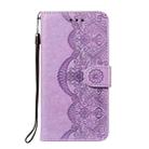 For OPPO Find X3 Neo / Reno5 Pro Plus 5G Flower Vine Embossing Pattern Horizontal Flip Leather Case with Card Slot & Holder & Wallet & Lanyard(Purple) - 2